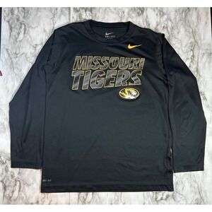 Nike Dri-FIT Missouri Tigers Black Long Sleeve Shirt Kids Size L Activewear